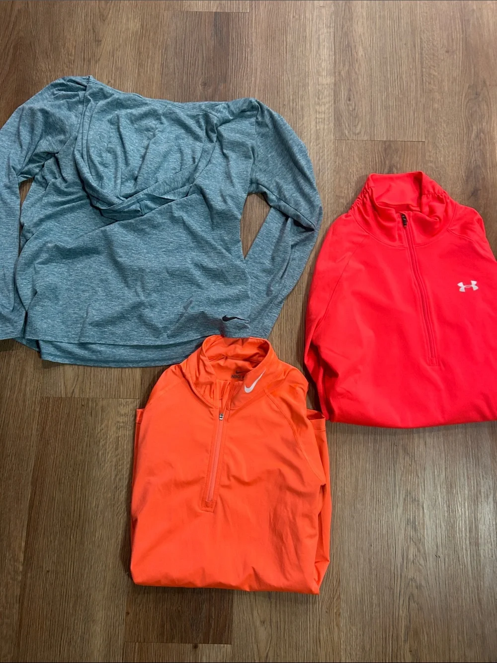 Nike Orange Quarter-Zip Athletic Top - Picture 1 of 1